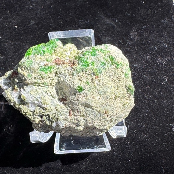 Vivid Green Uvarovite Crystal Cluster Mineral from Russia - Picture 5 of 5